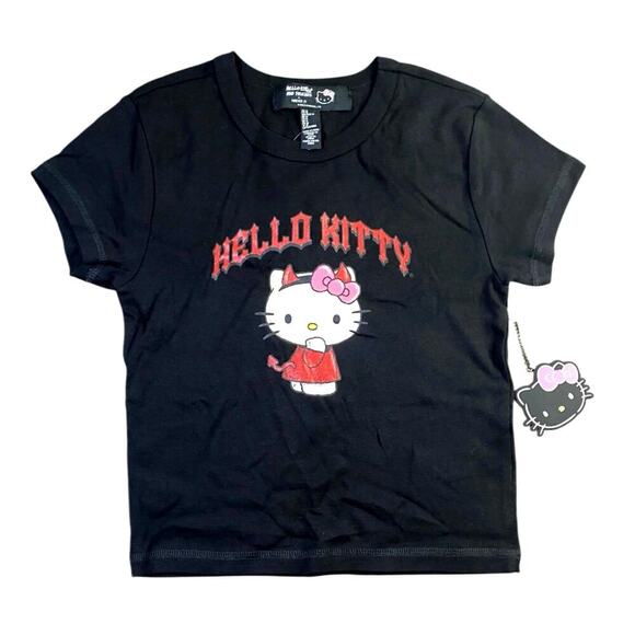 Devil Hello Kitty x Forever 21 Graphic Baby Tee NWT - M - Picture 1 of 3